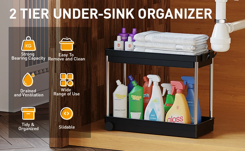 The Sink 2 Tier Under The Sink Organizer 2 Pack Under Sink Organizer