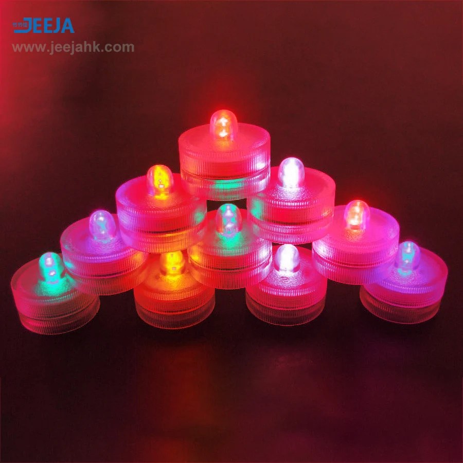JEEJA orange battery operated bulk floating led tea lights remote control with high quality