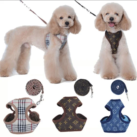 

Amazon New Trend Brand Out Collar Traction Rope Pet Supplies Factory Wholesale Pet Chest Back And Leashes