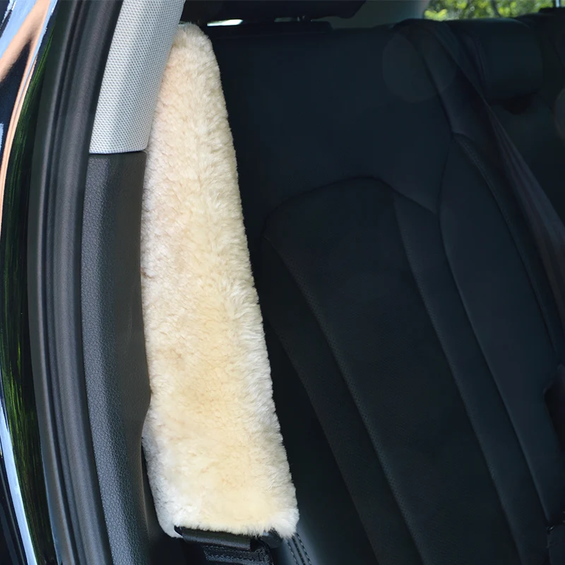 genuine sheepskin seat belt cover