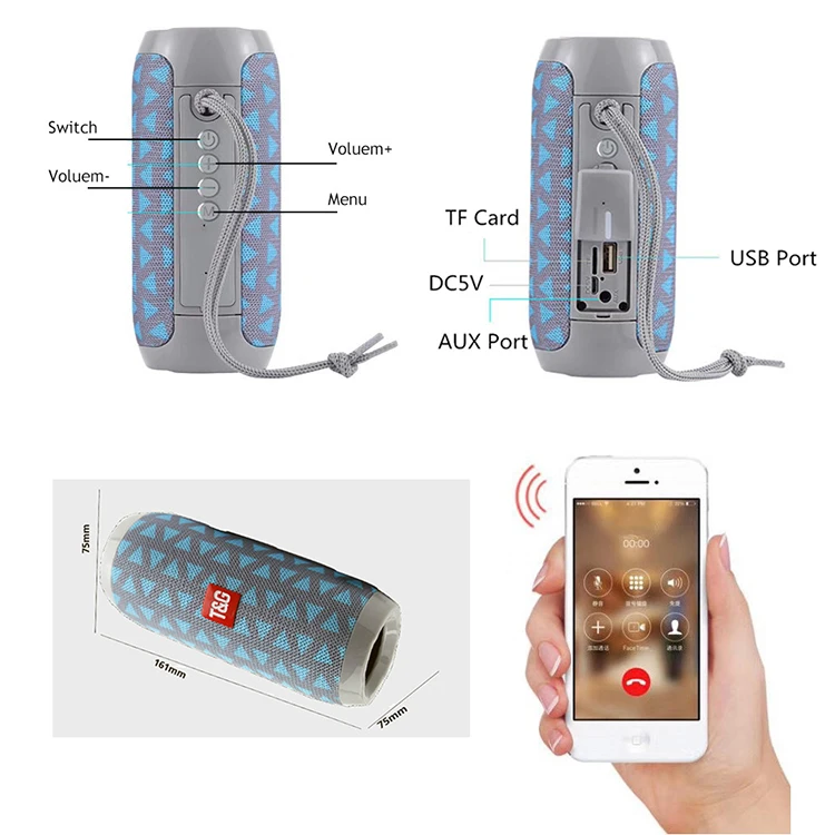 Factory directly sales TG117 USB Player Waterproof Bluetooths Speaker Super Bass - ANKUX.COM