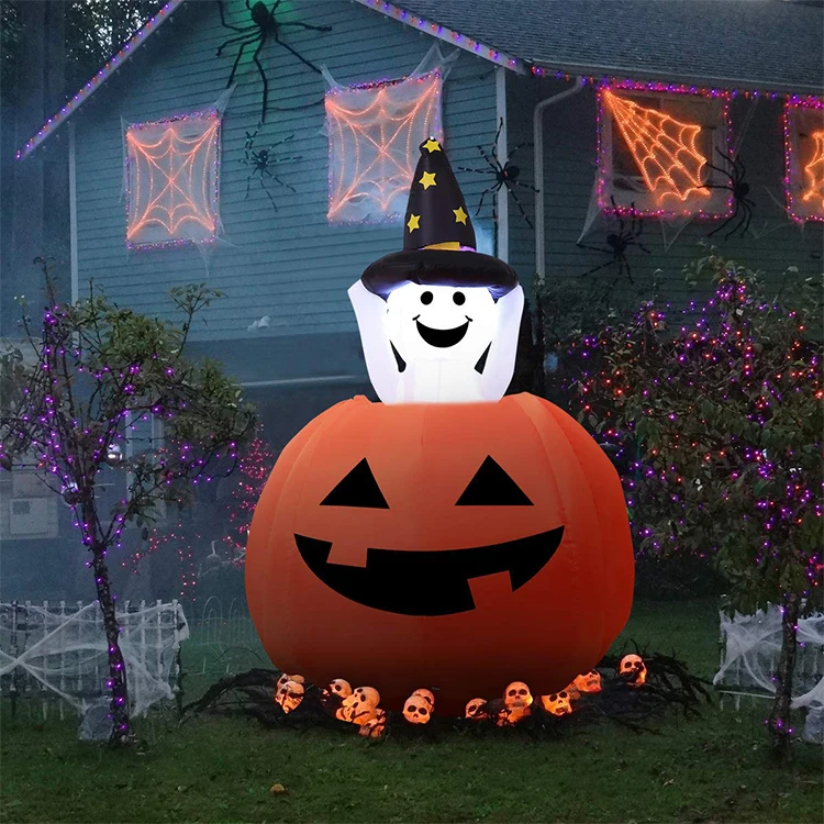 FREE NEXT DAY DELIVERY* 1.5m Inflatable Halloween Pumpkin with LED Lights 