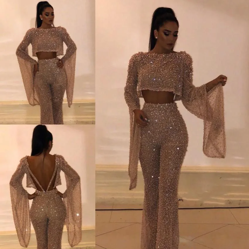 sequin 2 piece jumpsuit
