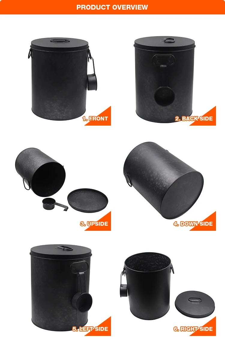Black Galvanized Metal Pet Food Storage Container Buy Pet Food Storage Container,Black Metal