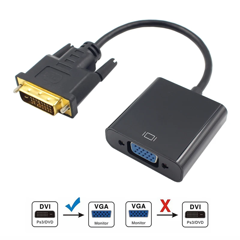 Dvi Male To Vga Female Video Converter Adapter Dvi 24 1 25 Pin Dvi D To