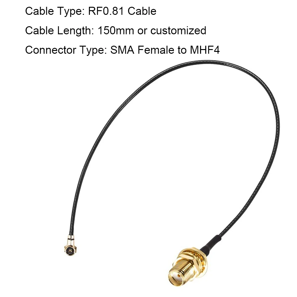 RF0.81 IPEX 4 to RP-SMA-K female Antenna WiFi Pigtail Cable 20cm IPEX to SMA - ANKUX.COM