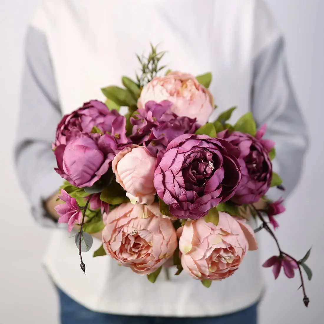 Artificial Peony Silk Flowers Bouquet For Home Wedding Party Decoration