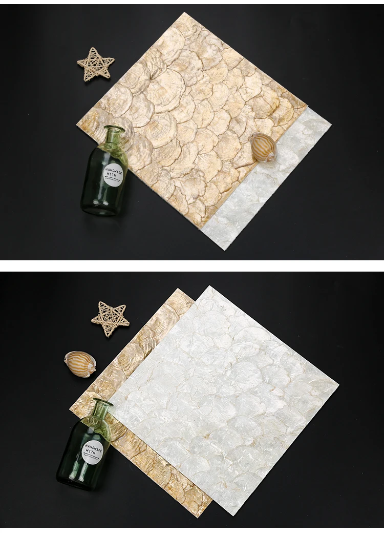 300*300mm Custom natural sea mosaic shell mirror shell mosaic fish scale mosaic tile mother of pearl shell tile decor