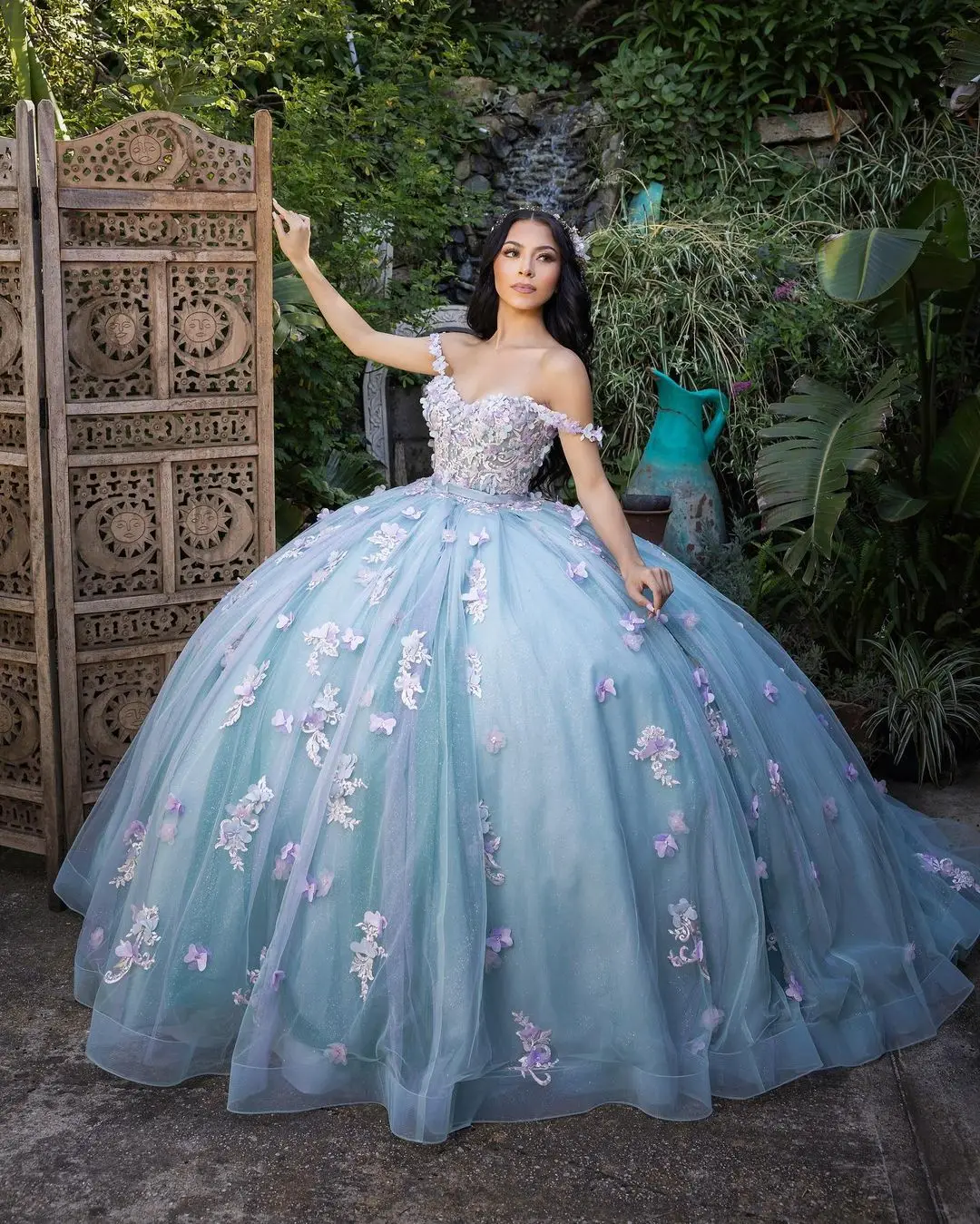 sky blue quince dresses Light Ball Gown Corset Prom Dress Quinceanera Dress this gowns classic silhouette pairs beautifully with multiple themes and settings. Rachel Allan RQ2216 Ball Gown