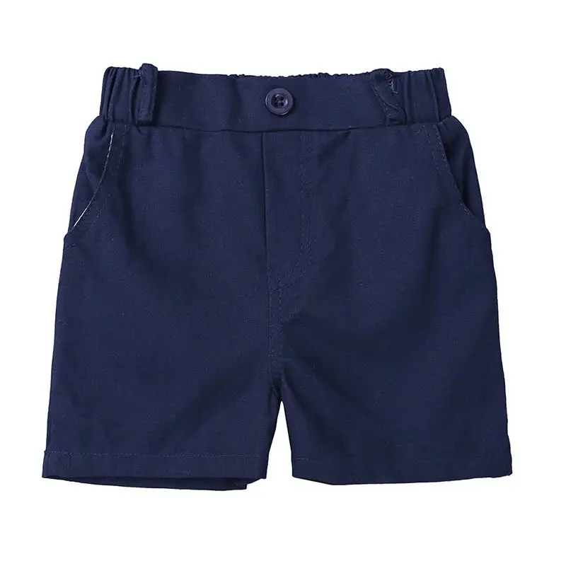 Summer Toddler Boys Formal Polo Shirt Lapel Romper Shorts Clothes Kids Gentleman Suit Infant