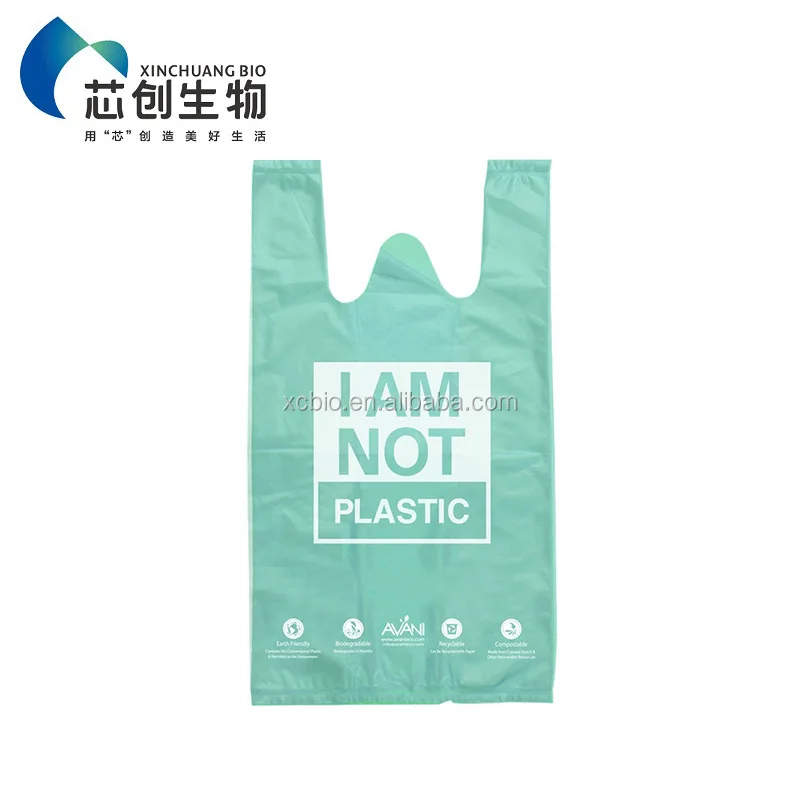 PLA Plastic Bags Disposable T-shirt  Biodegradable Garbage Bags