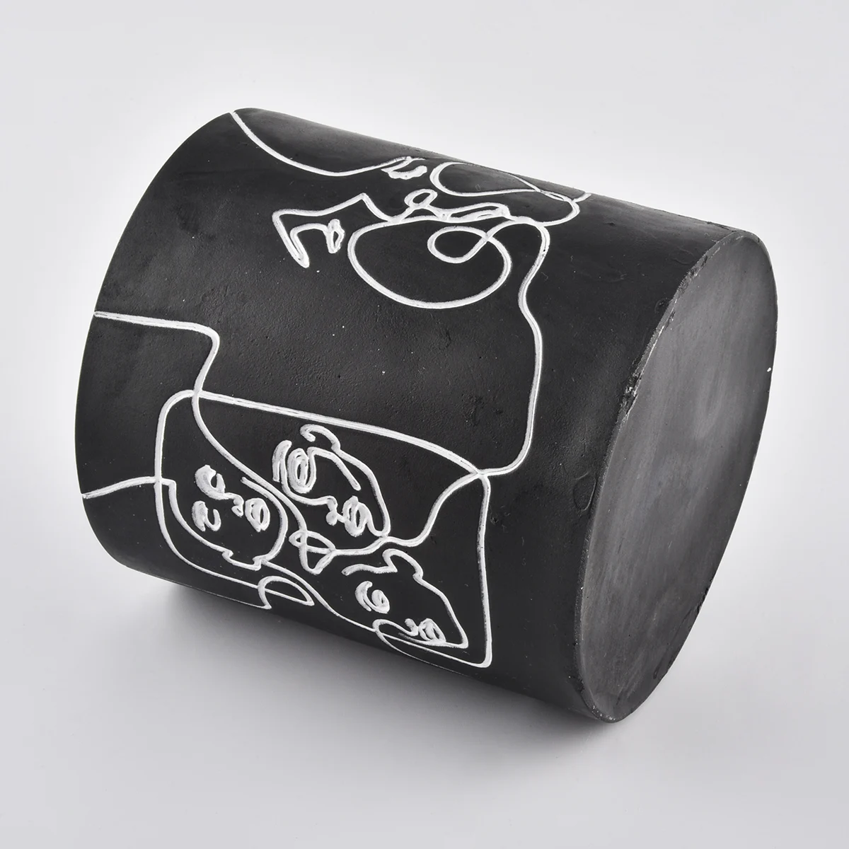 matte black ceramic candle jars for party decoration