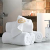 Embroidered White Bamboo Washcloth Cotton Baby Bath Towel