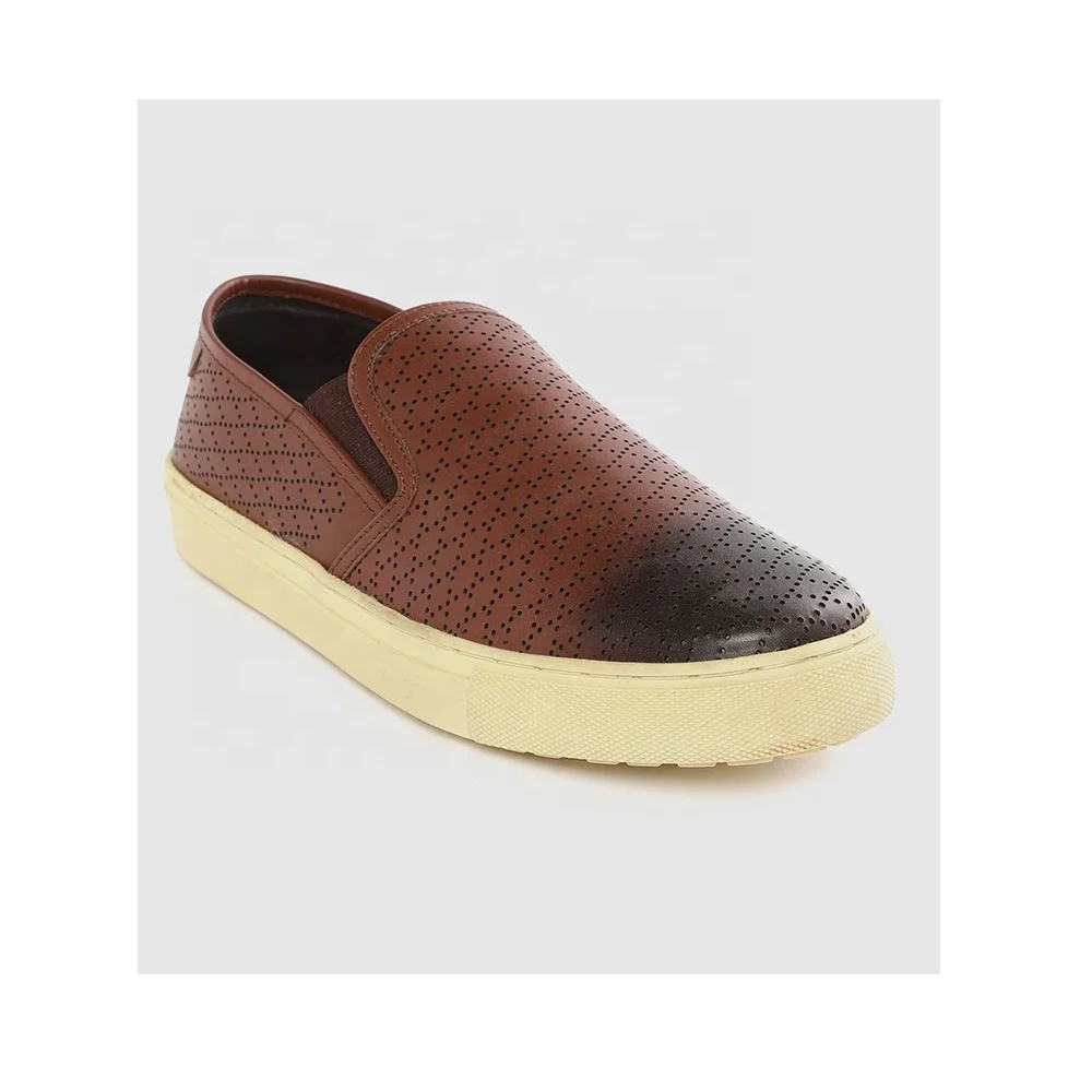 mens perforated slip on shoes