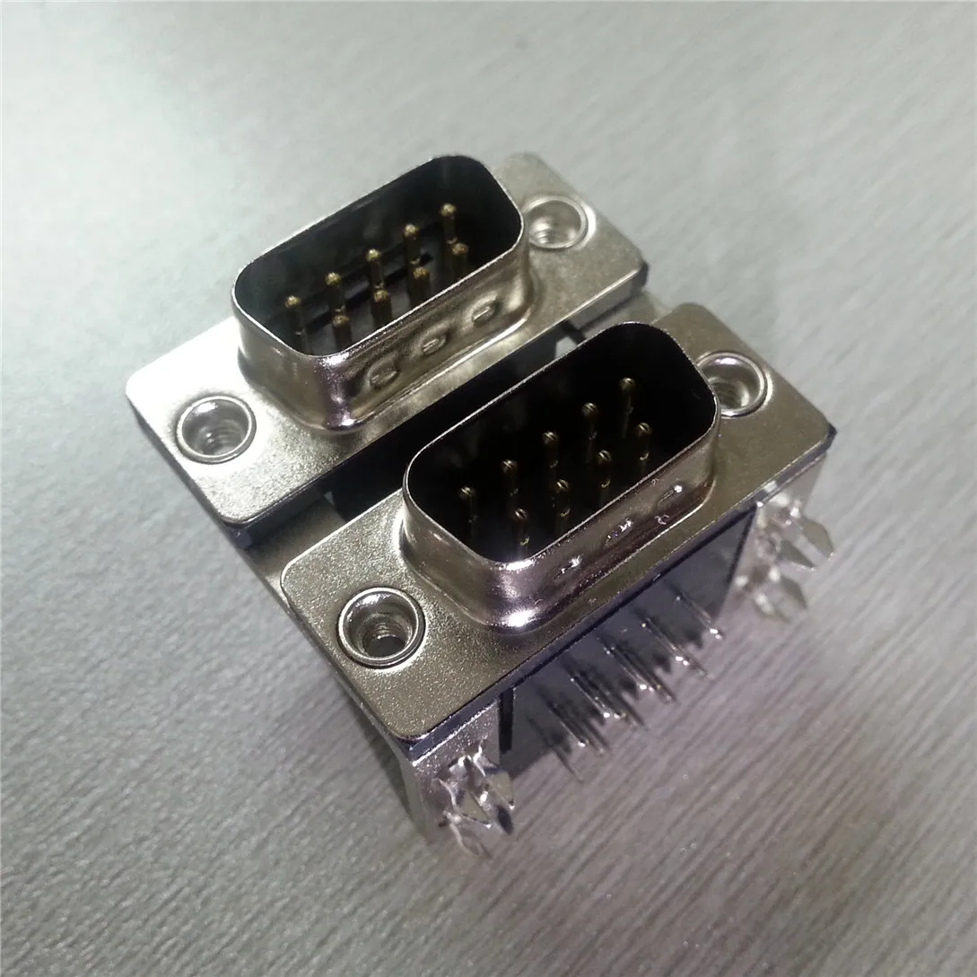 Double Deck D Sub 9 Pin Com Male Plug Connector For Computer Buy