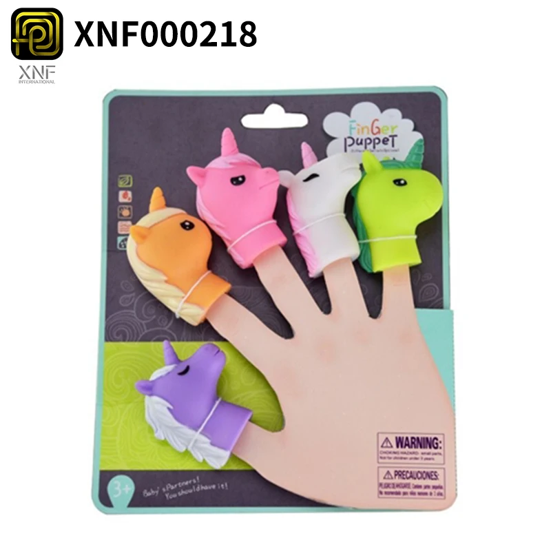 Kid Educational Cartoon Silicone Finger Puppet Hand Animal Finger ...