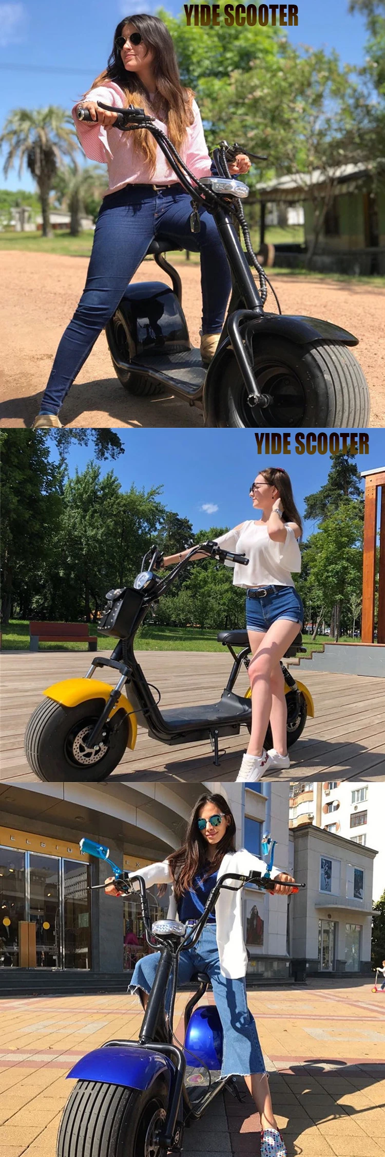 Holland Warehouse European Warehouse Stock 800W 1000W 1500W Electric Scooter Citycoco With EEC