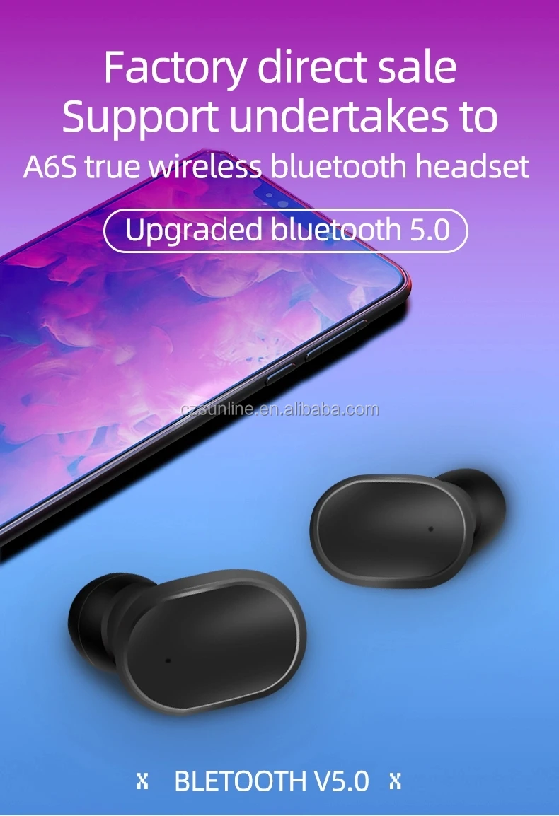 SUNLINE 1:1 A6S wireless earbuds for red xiaomi airdots DSP Active Noise Cancellation Wireless 5.0 airdots 4-5 hour play time - ANKUX.COM