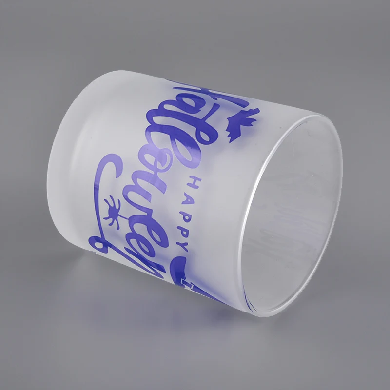 Frosted Glass Candle Jar With Printing