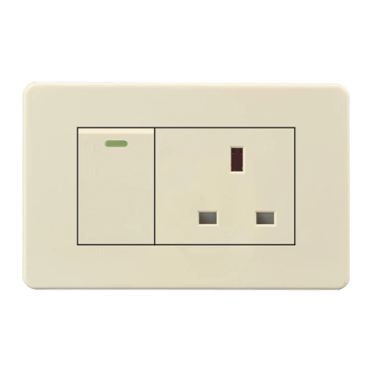 Us Standard 1/2/3 Gang Hotel Electric Light Switch Wall Outlet Switch Home Beige Electric Wall Socket