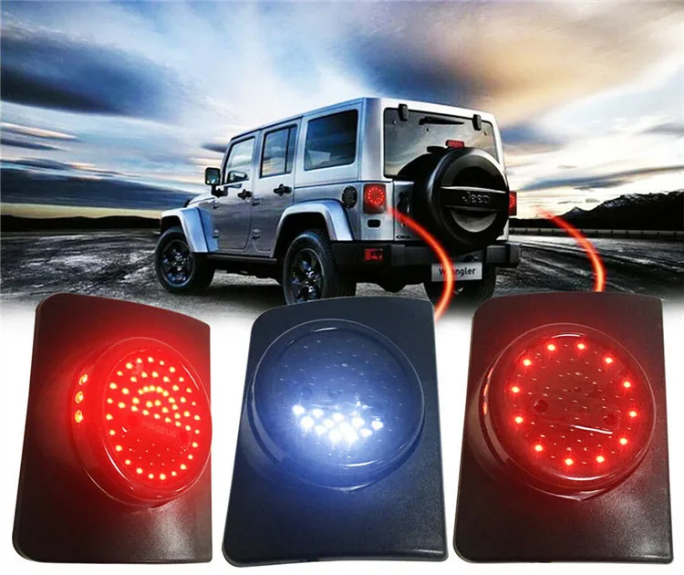 07-17 jeep wrangler jk led 尾灯烟雾反向制动转向信号 适合汽车 为