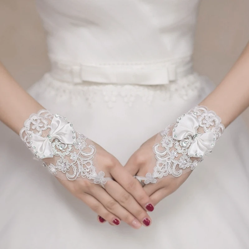 ivory bridal gloves