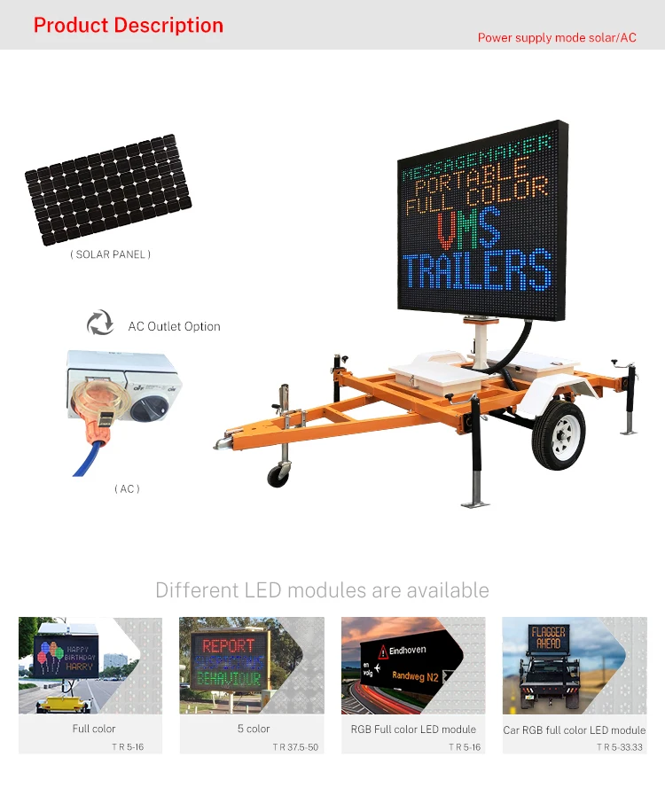 Mobile Truck Mounted Advertising Variable Message Signs Led Display