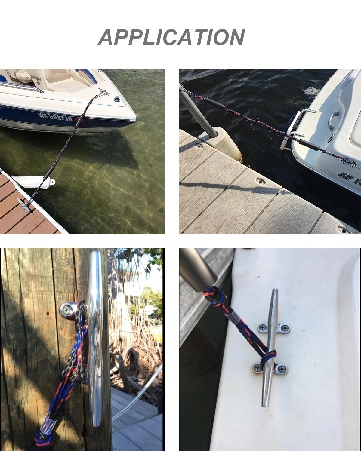 Pwc Bungee Dock-line With Foam Float And 316 Stainless Steel Clip ...