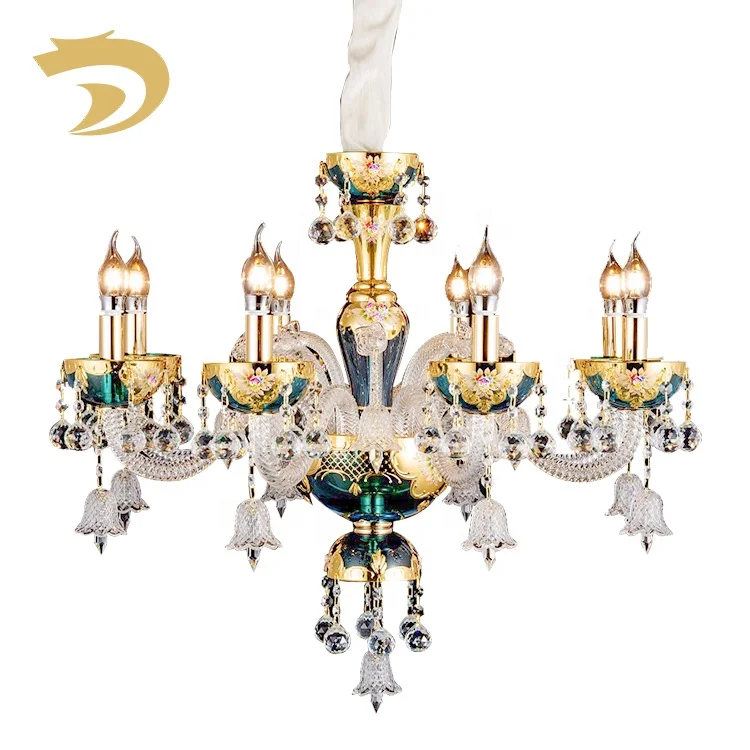 8 lamps hanging pendant iron glass arms commercial and household hotel luxury chandeliers lighting