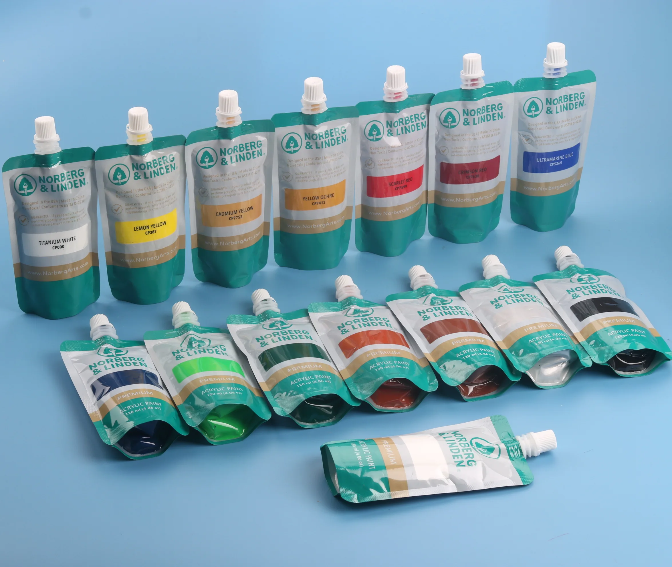 Norberg & Linden Acrylic Paint Set -12 Acrylic Paints 6 Paint