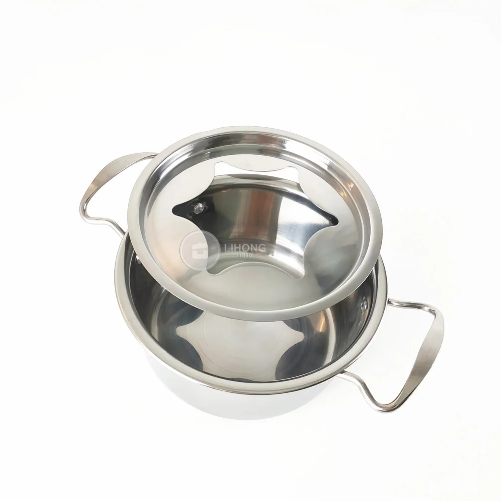 Home Presence Stainless Steel Fondue Set Metal Pot With Fuel Burner And