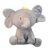 Cute embroidered expression plush two big ears baby elephant pillow toy with a crown