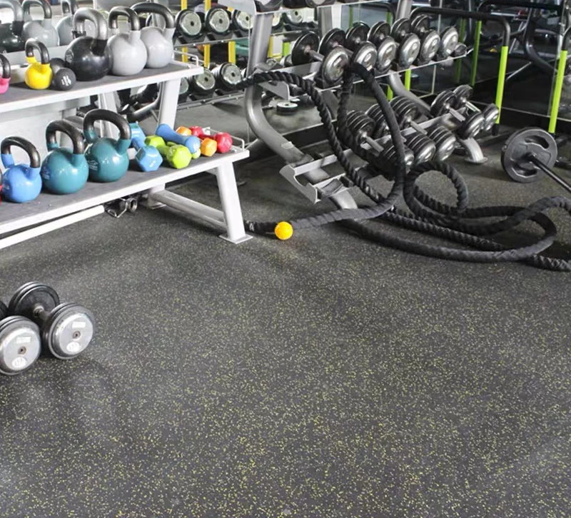 12 Mm Shock Absorbing Floor Gym Mat Rubber Tile Anti Slip Flooring For