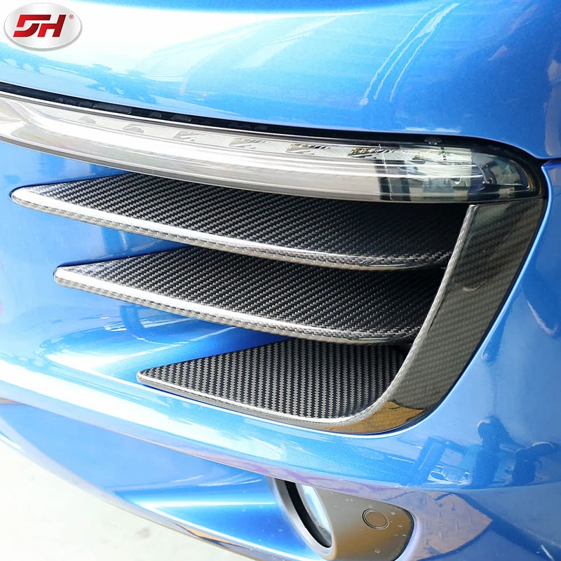 past carbon fiber fog light frame fog light cover front bumper grille cover for Porsche Macan 2014-2017