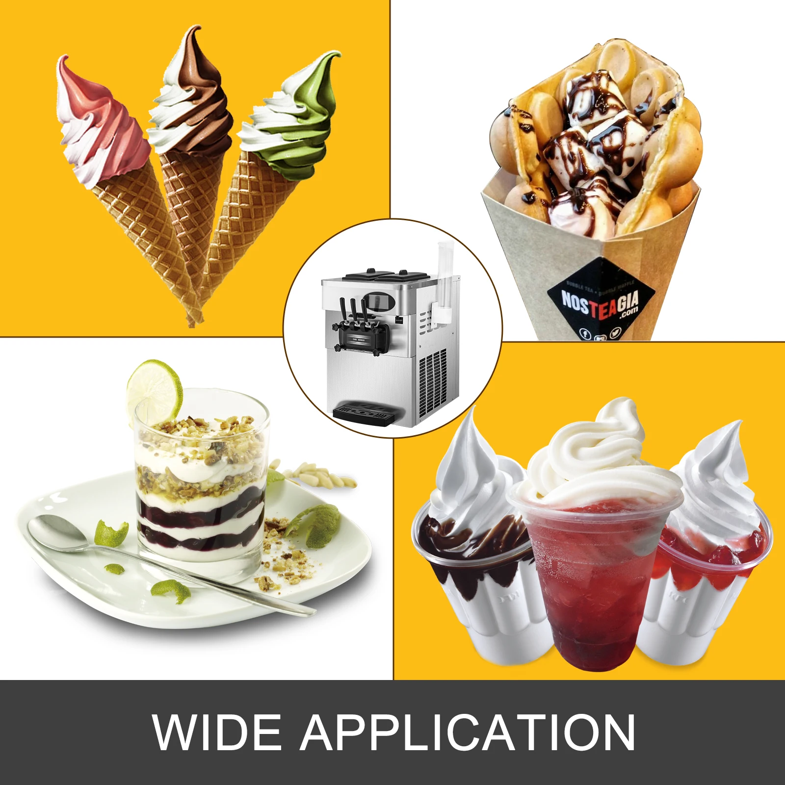 Soft Ice Cream Machine Commercial Ykf826t With 2+1 Flavors Countertop