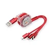Fast Charging 3 in 1 multi port smart phone usb cable charger for type C 2A usb cable