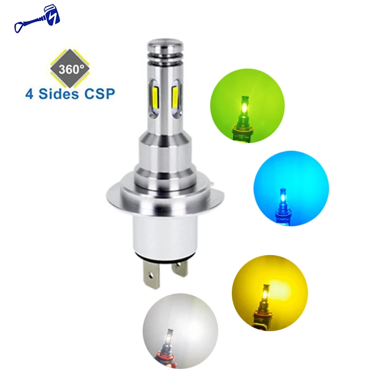 Lime Green/Ice Blue/3000K/ White 6200K H7 Auto LED Lamp CSP Chip 3000LM Bulb Canbus Fog Light