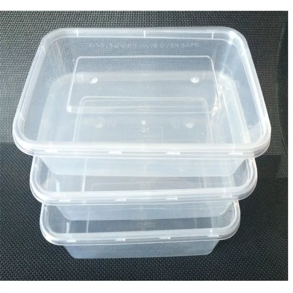 1000ml Disposable Microwave Clear Pp Plastic Rectangular