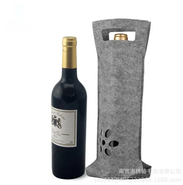 factory direct sale low cost fabric felt wine bottle bag