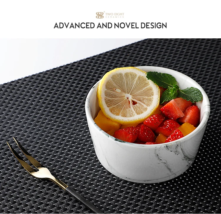 product-Two Eight-Hot Sale Marble Salad Bowl, High Quality Customize Restaurant Ceramic Bowl-img