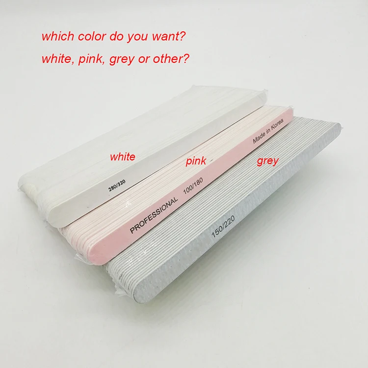 Oem Custom Printed Tapered Wood Nail File Professional 100/180 Emery