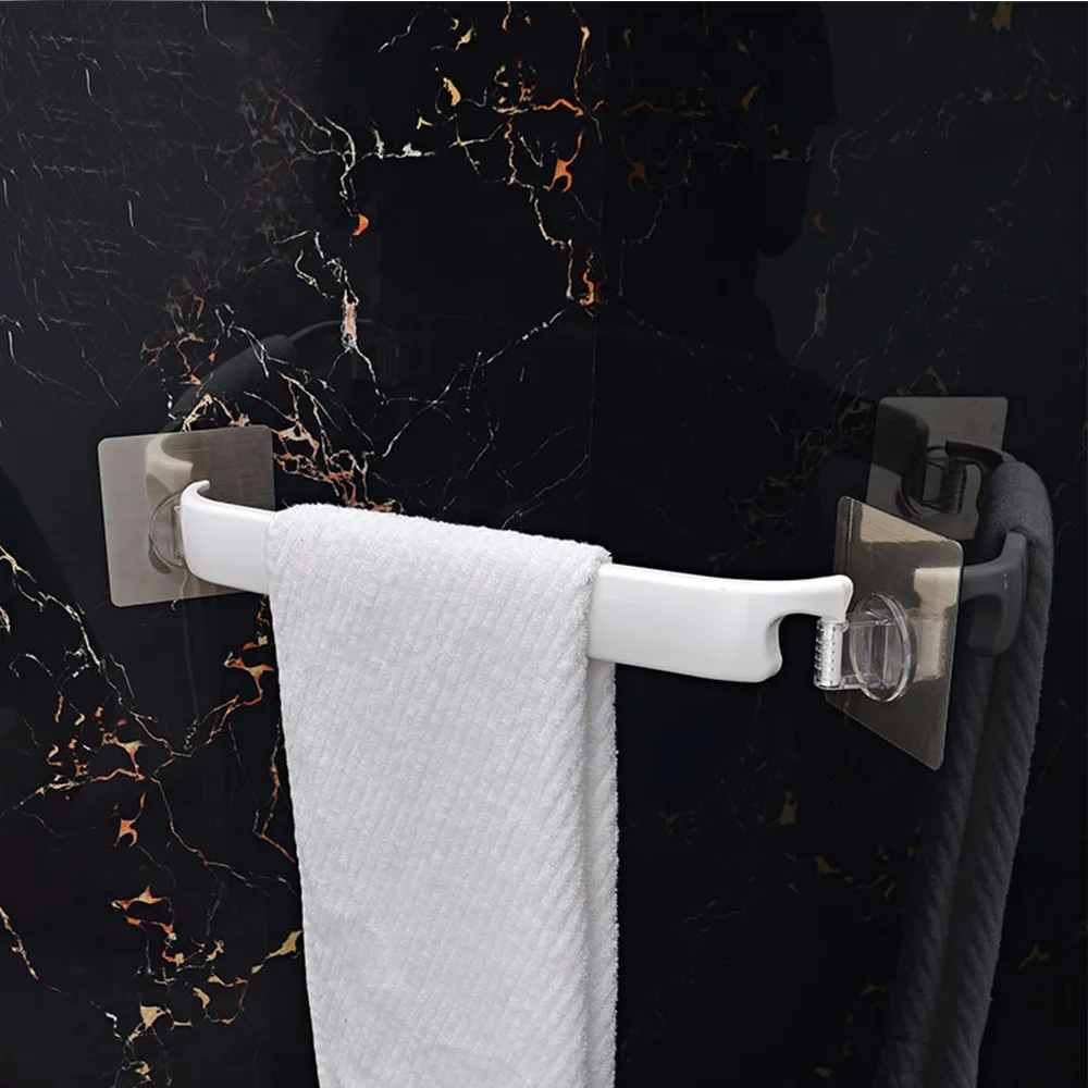 Shuangqing Wall Mounted single layer Plastic Modern  Self Adhesive Corner Towel rack bathroom