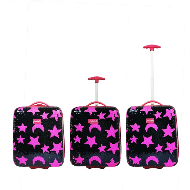Unique Double Reverse Sequins Bling Design Magic Reversible Sequins 18 Inch Traveling Luggage