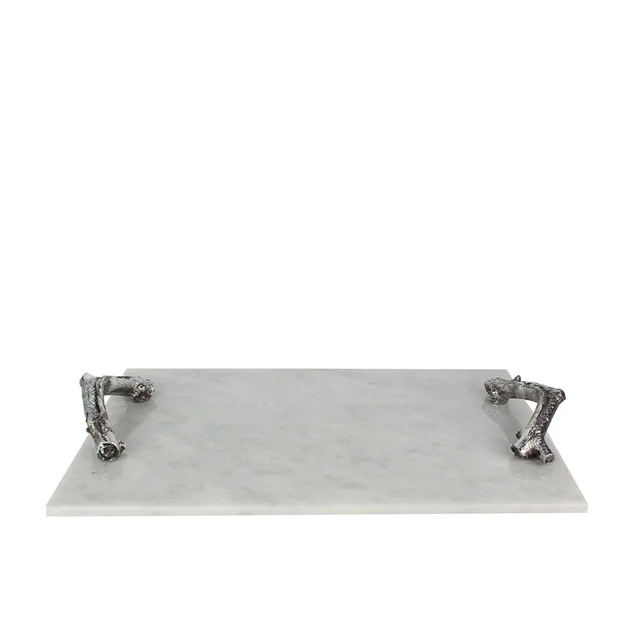 High end hotel shop rectangle marble tray with handle marble serving tray luxury marble tray manufacture