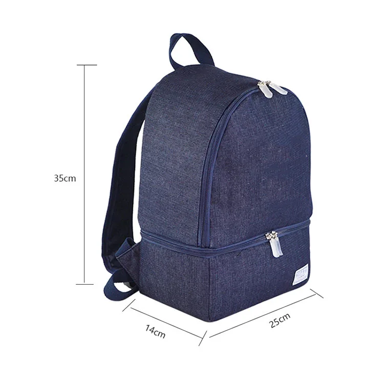 High Quality Denim Material Cooler Backpack Bag For Outdoor Picnic