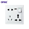 Multifunctional Electrical Wiring Light Wall Power Plug Outlet 250V White Color Panel With On Off Switch
