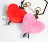 Heart-shaped plush data line usb socket key pendant plush keychain