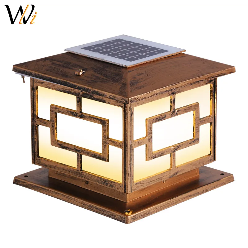Solar LED Pillar Lamps Waterproof Intelligent Control Outdoor Garden Yard Light