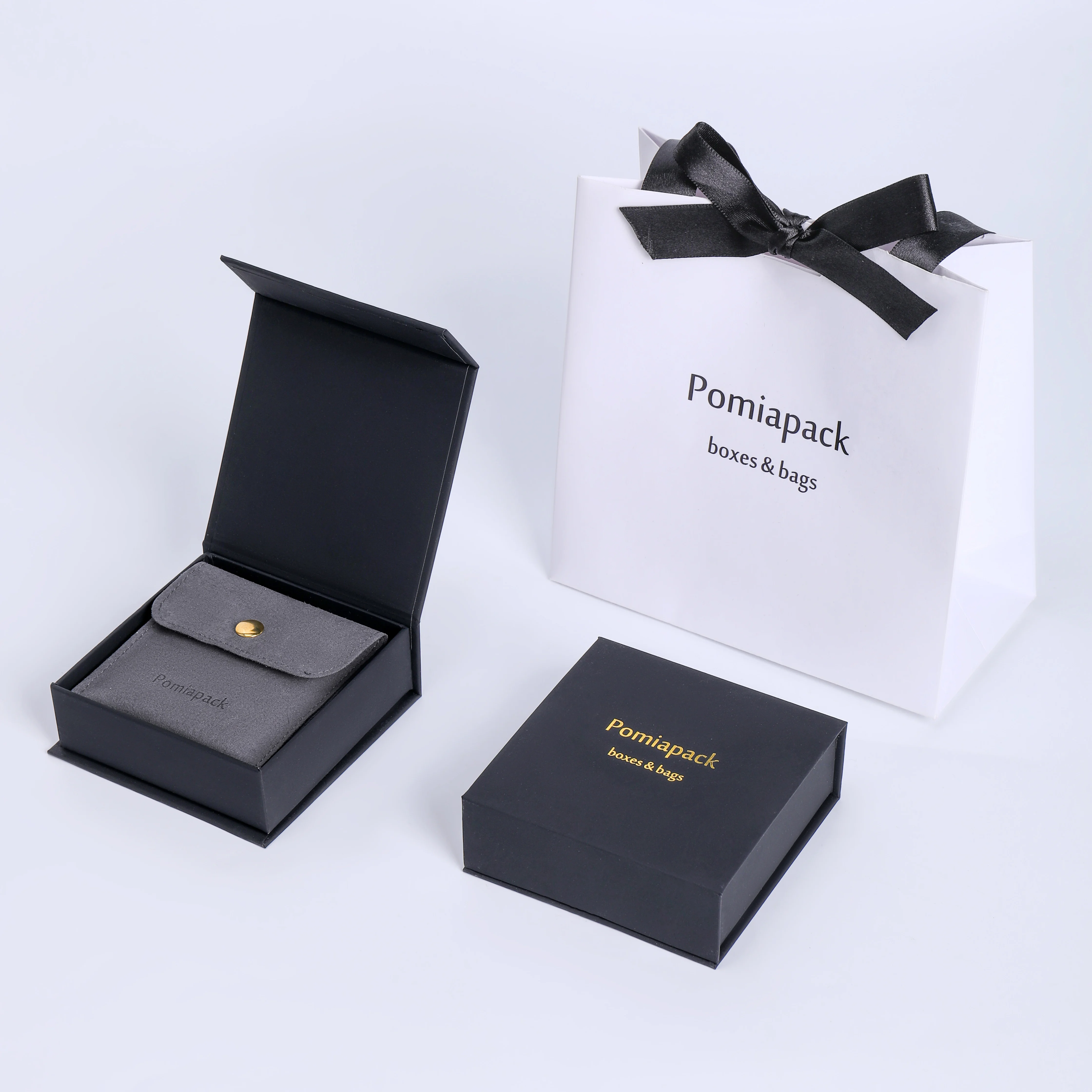 Custom Logo White Jewelry Gift Boxes Earring Ring Jewellery