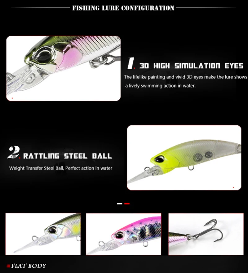 2020 Amazon 50mm 5g Fish Bait 17 Colors Plastic Hard Lure